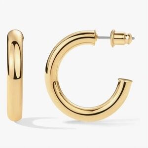 Gold Plated Lightweight Chunky Hoop Earrings
